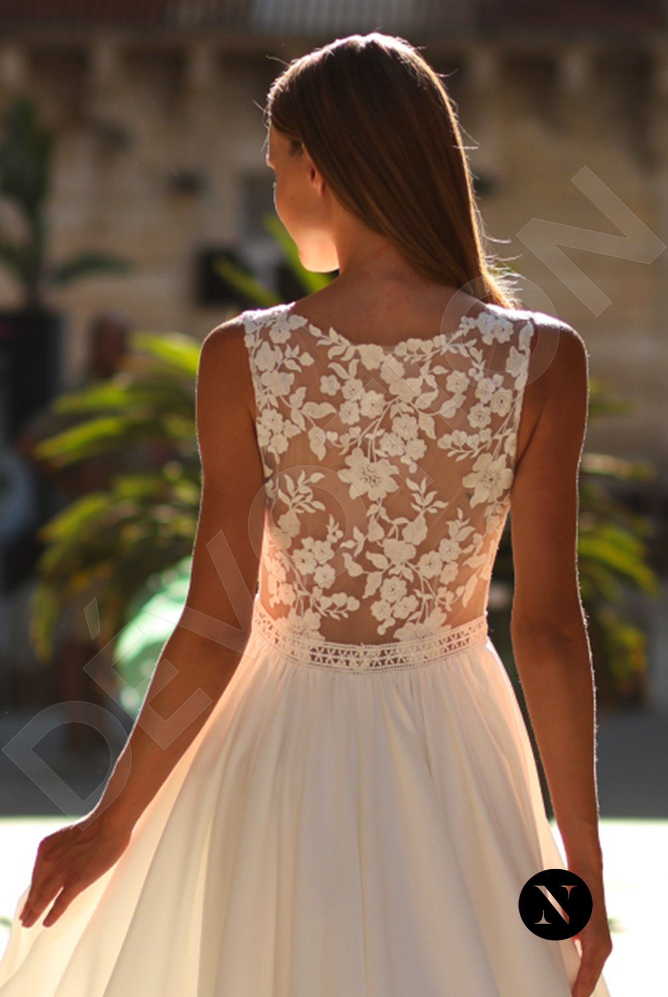 Gerde A-line Boat/Bateau Ivory Wedding dress 4