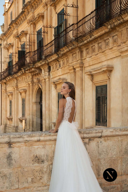 Helena A-line Halter Ivory Wedding dress 4