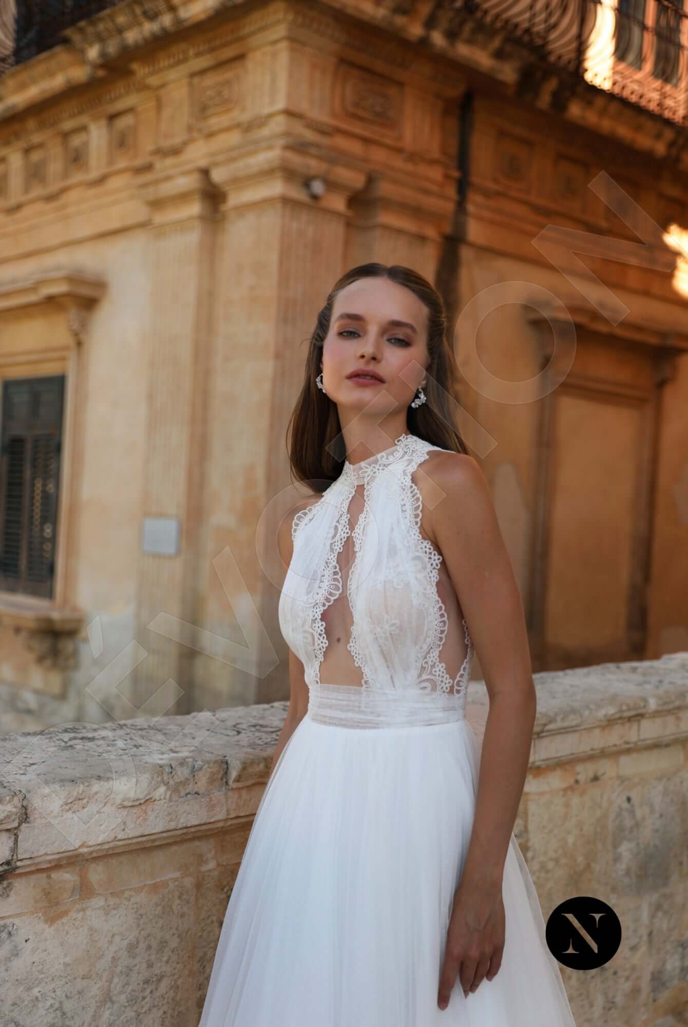 Helena A-line Halter Ivory Wedding dress