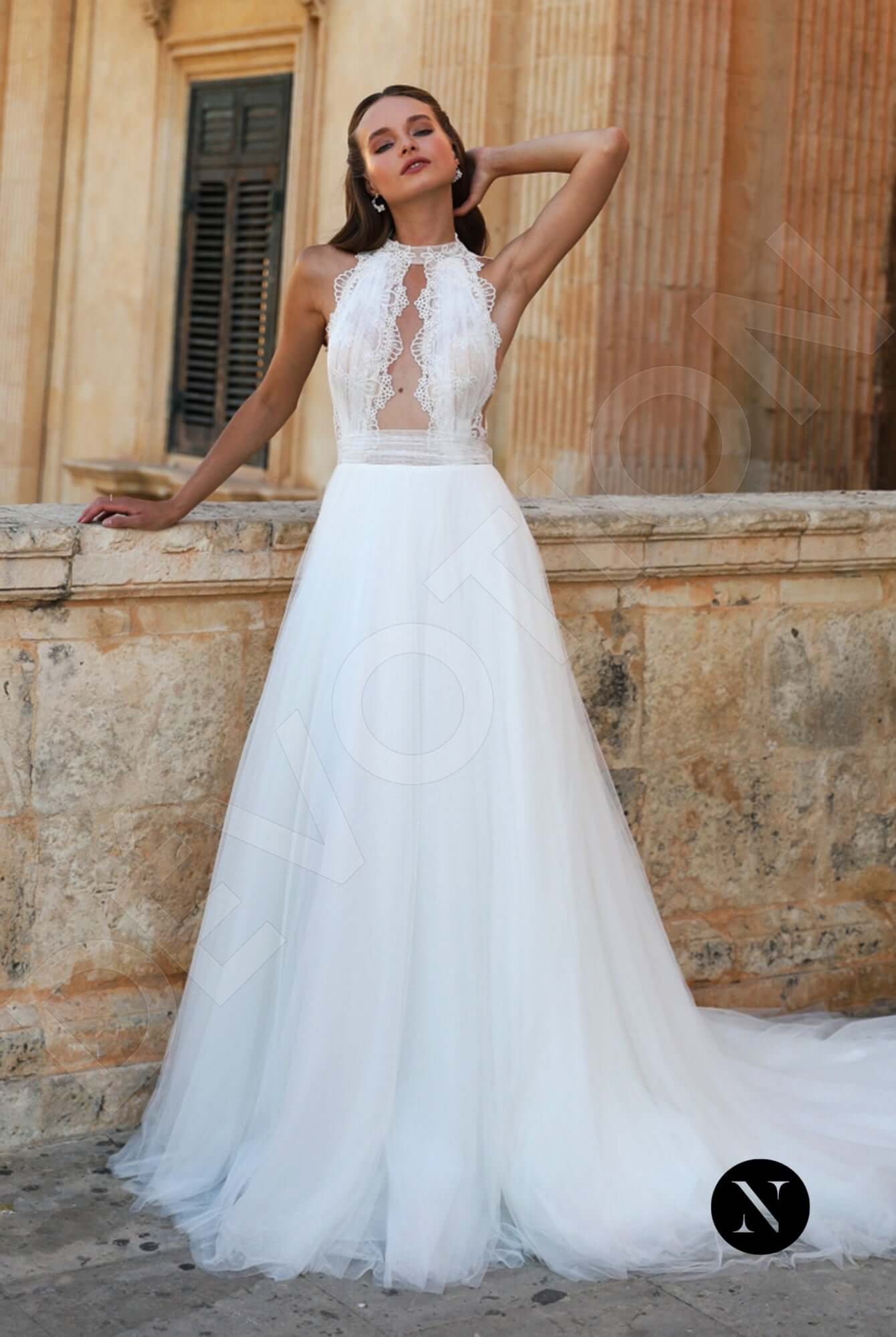 Helena A-line Halter Ivory Wedding dress