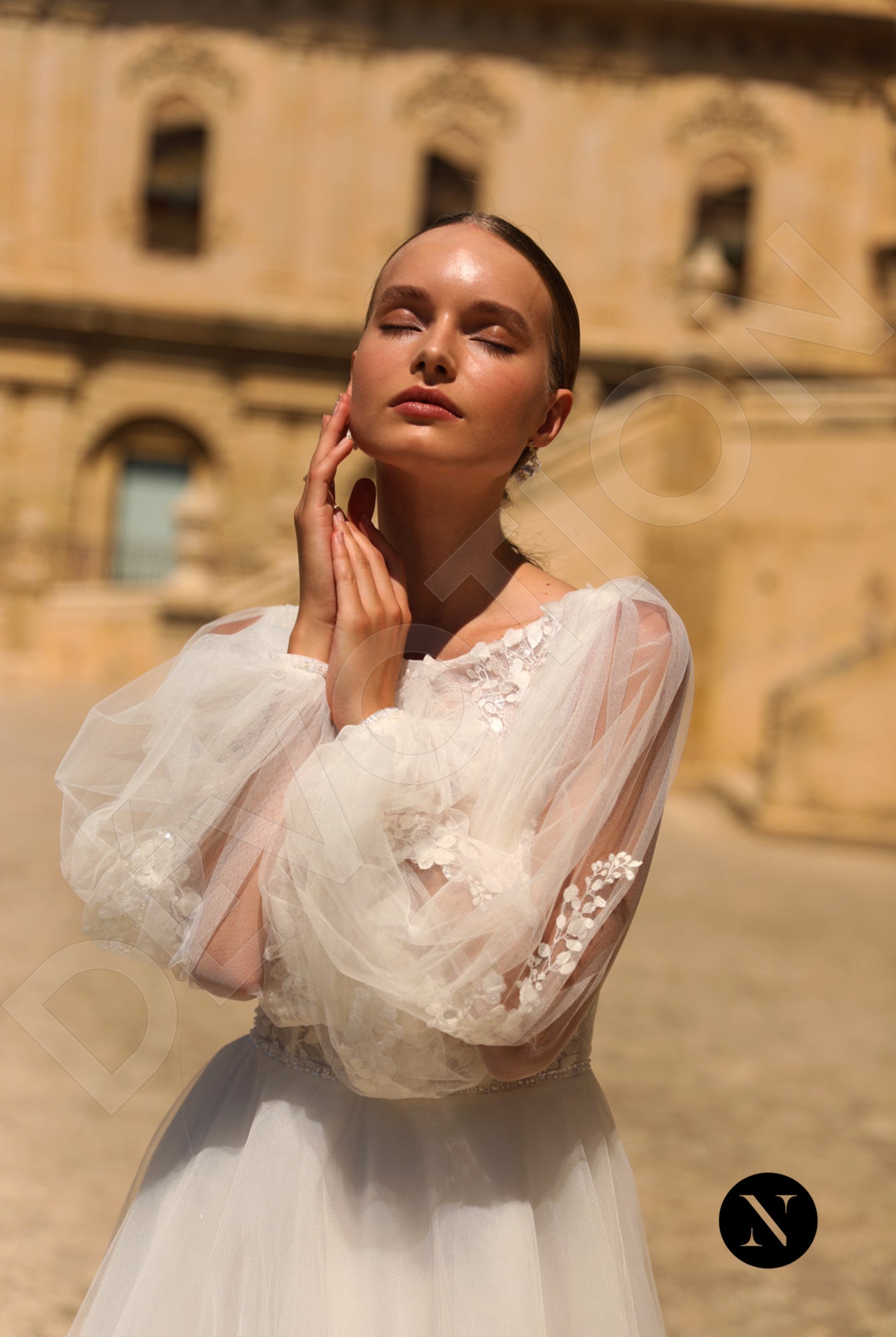 Jenna A-line Boat/Bateau Ivory Wedding dress