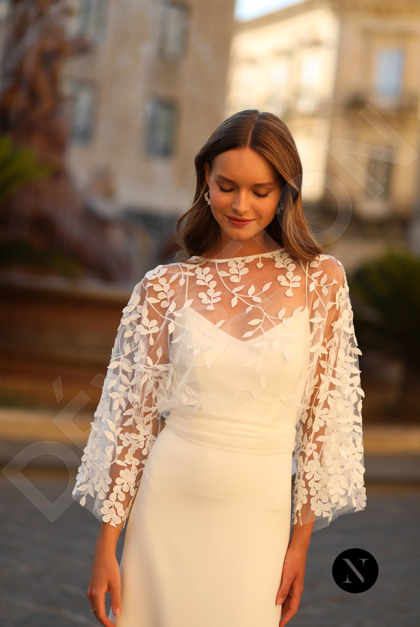 Margaret Trumpet/Mermaid V-neck Ivory Wedding dress