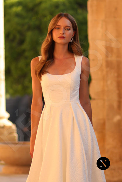 Tine A-line Scoop Ivory Wedding dress 3