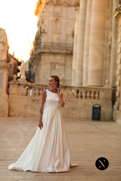 Tare A-line Boat/Bateau Ivory Wedding dress 7