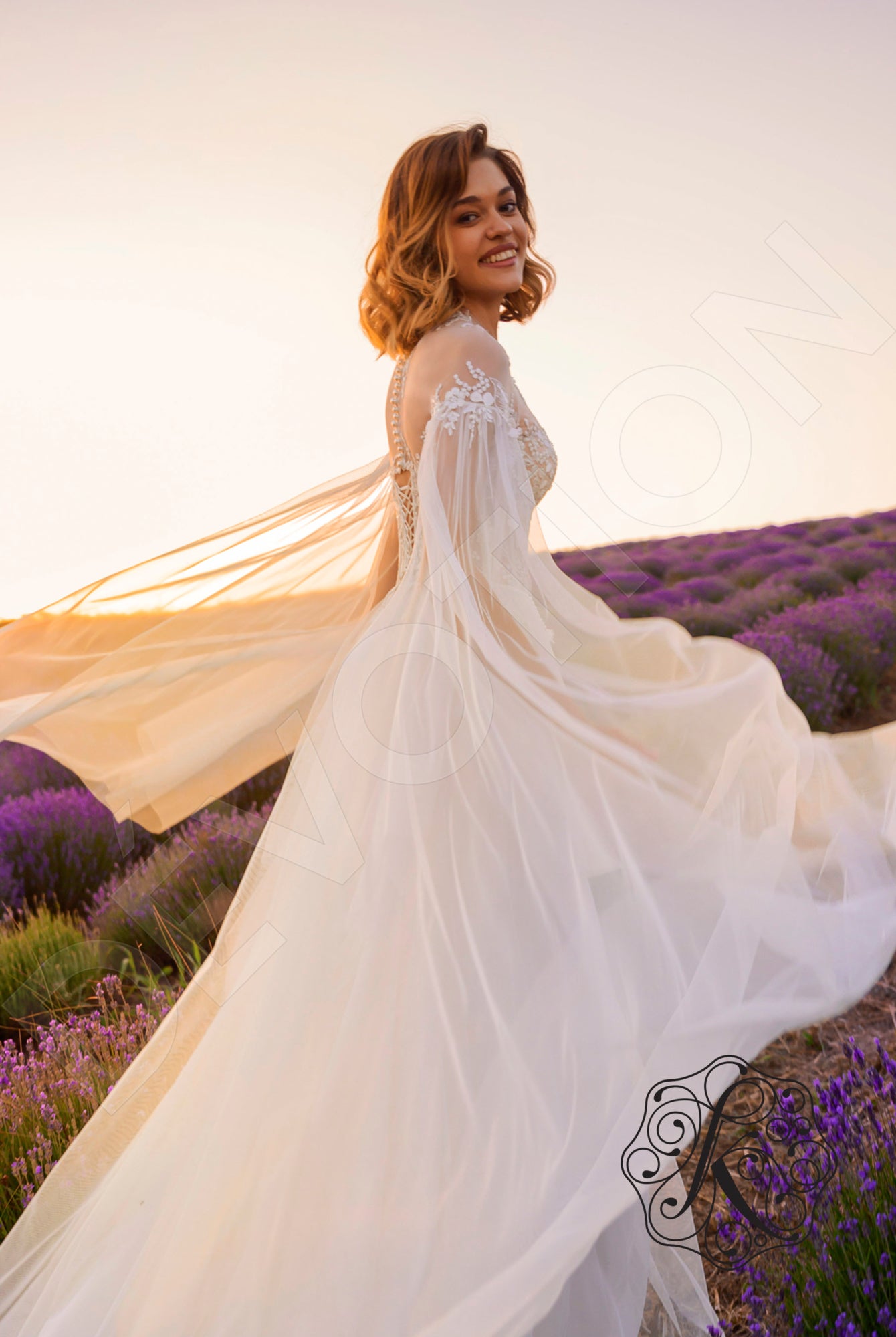 Area A-line Illusion Off White Wedding dress