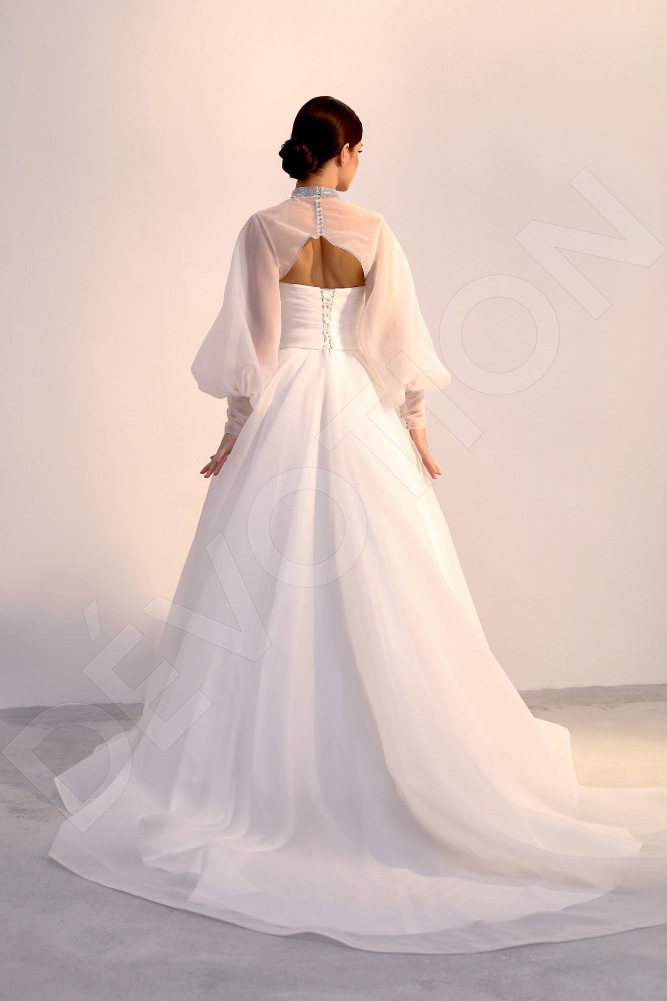 Ariala Princess/Ball Gown Straight Across Light Ivory Wedding dress