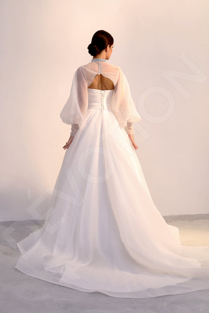 Ariala Princess/Ball Gown Straight Across Light Ivory Wedding dress