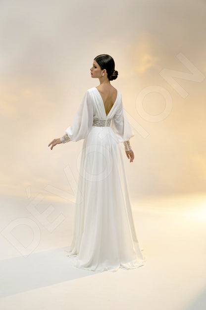 Afinea A-line V-neck Light Ivory Wedding dress