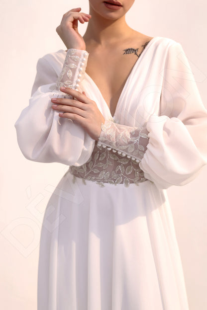 Afinea A-line V-neck Light Ivory Wedding dress