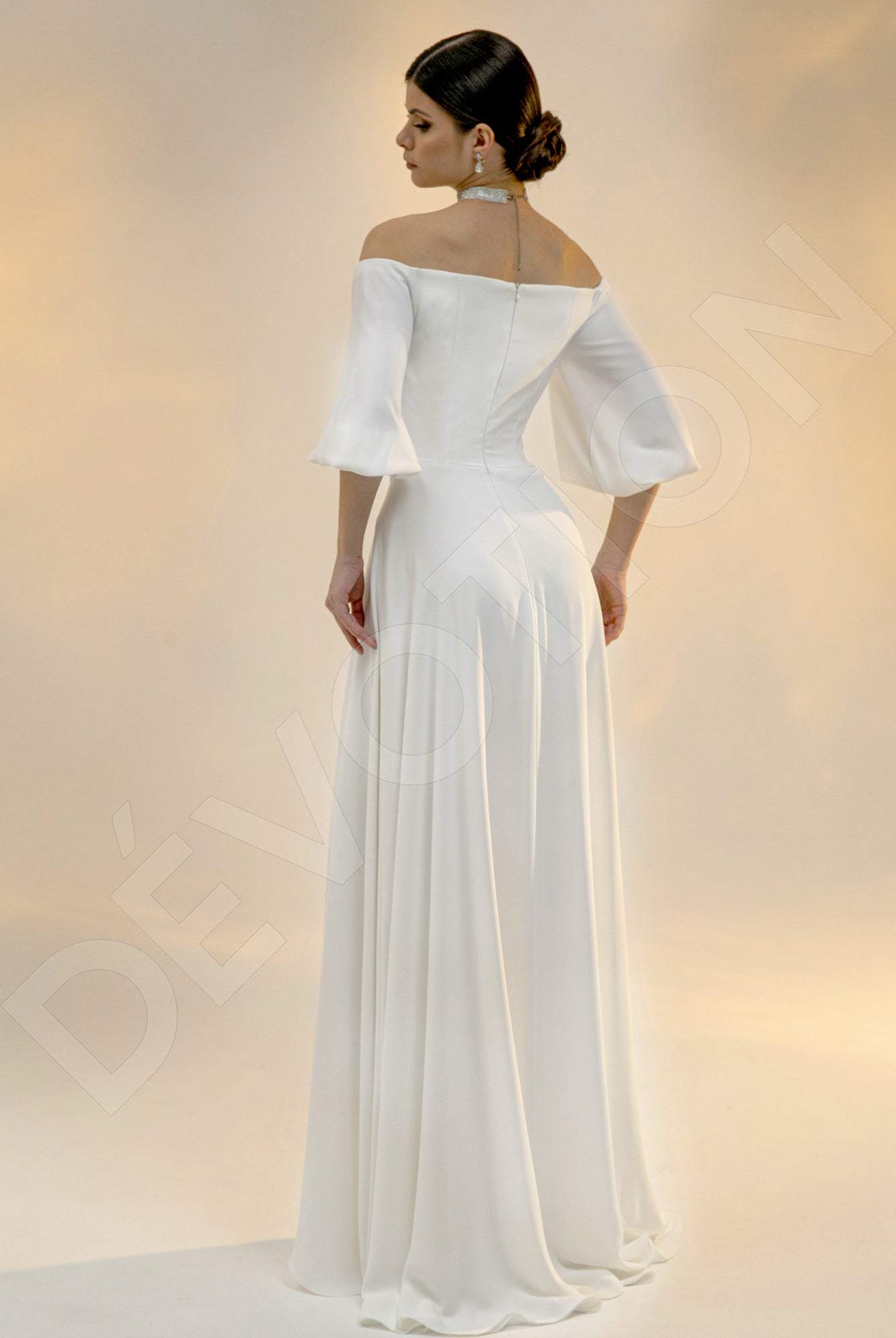 Gilda A-line Off-Shoulder/Drop Shoulders Light Ivory Wedding dress