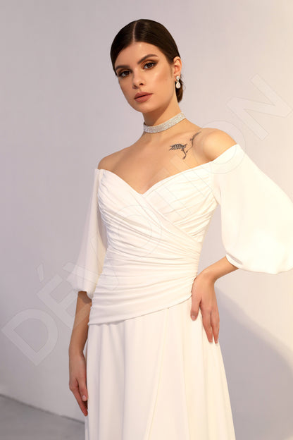 Gilda A-line Off-Shoulder/Drop Shoulders Light Ivory Wedding dress