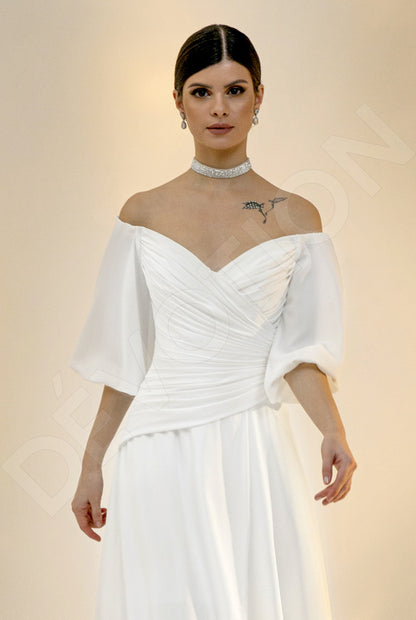 Gilda A-line Off-Shoulder/Drop Shoulders Light Ivory Wedding dress