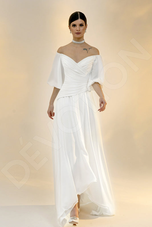 Gilda A-line Off-Shoulder/Drop Shoulders Light Ivory Wedding dress