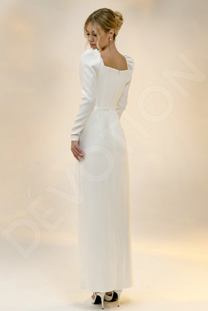 Lorana Sheath/Column Queen Anne Light Ivory Wedding dress