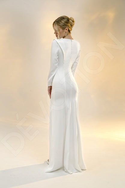 Sonnie Sheath/Column Jewel Light Ivory Wedding dress