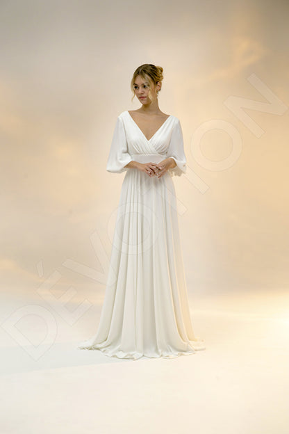 Odetta A-line V-neck Light Ivory Wedding dress