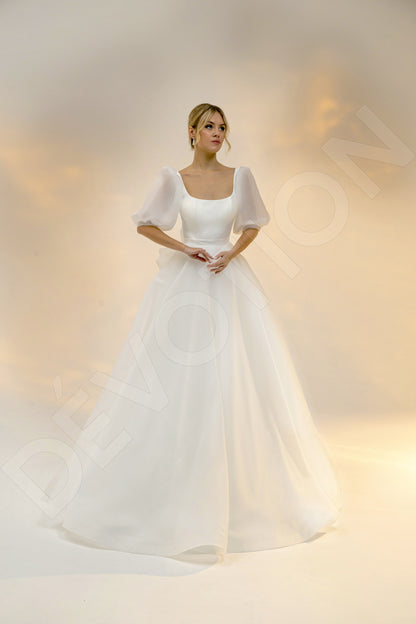 Skyler Princess/Ball Gown Square Light Ivory Wedding dress