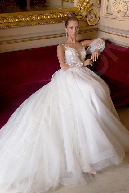 Norta Princess/Ball Gown Deep V-Neck Off White Wedding dress