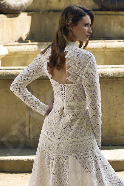 Sonia A-line High neck Milk Wedding dress