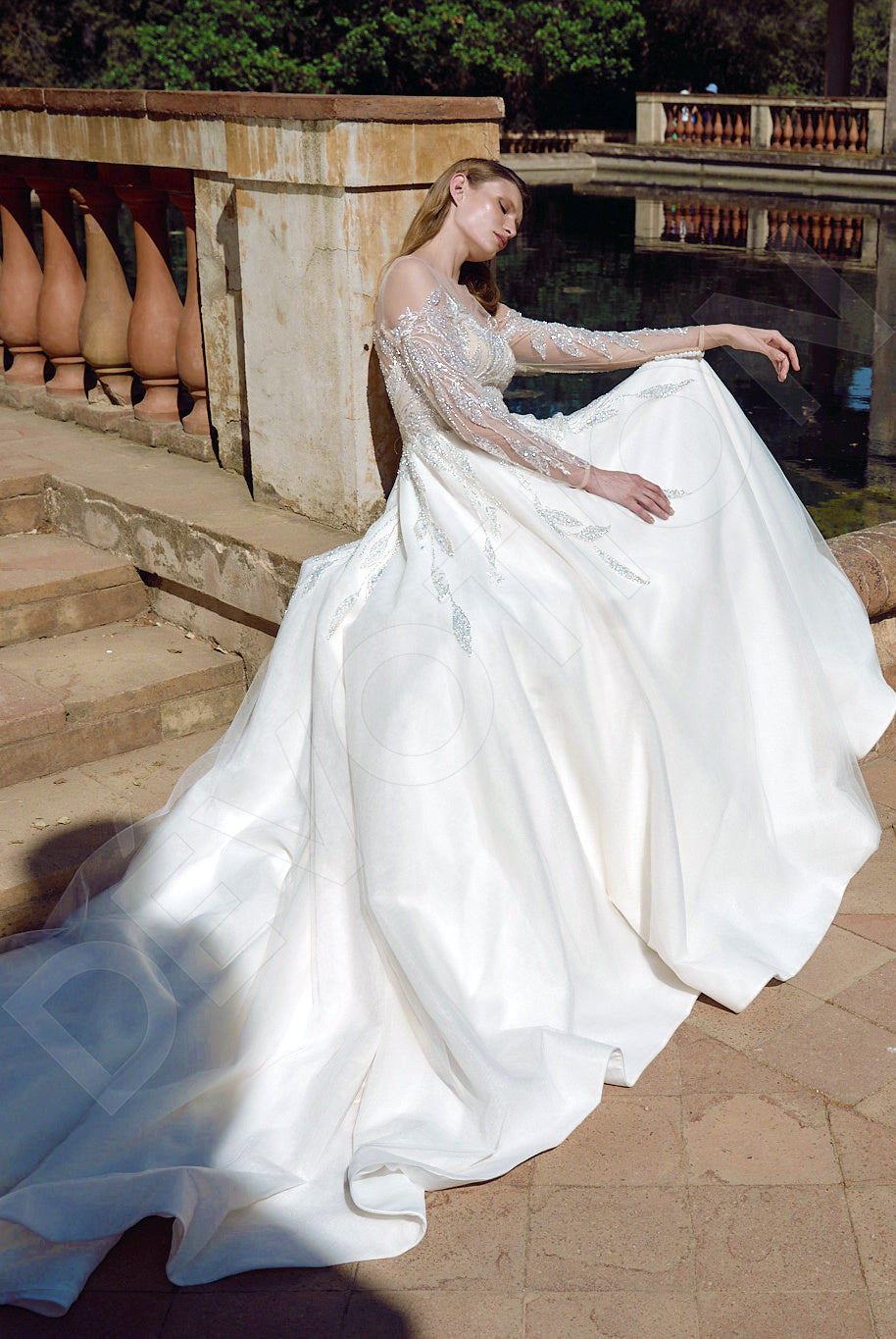 Carlita A-line Illusion Milk Wedding dress