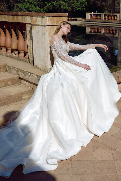 Carlita A-line Illusion Milk Wedding dress