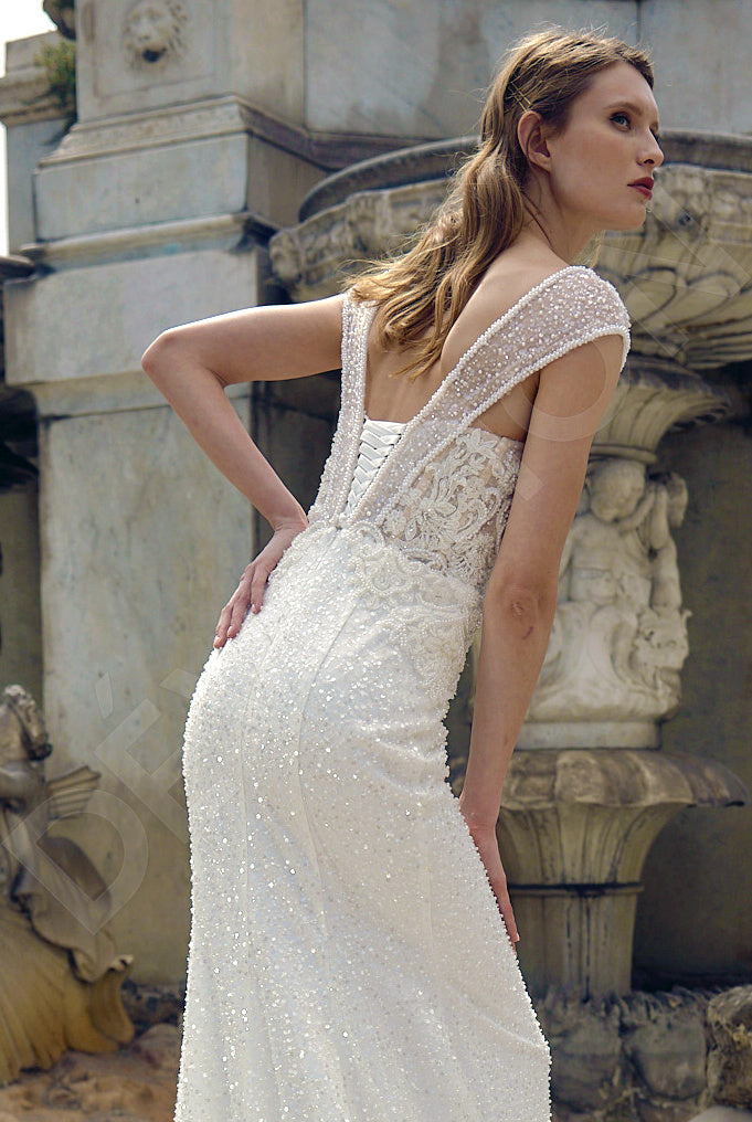 Amely Trumpet/Mermaid Sweetheart Milk Wedding dress