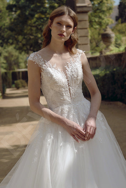 Annabelle A-line Illusion Milk Wedding dress