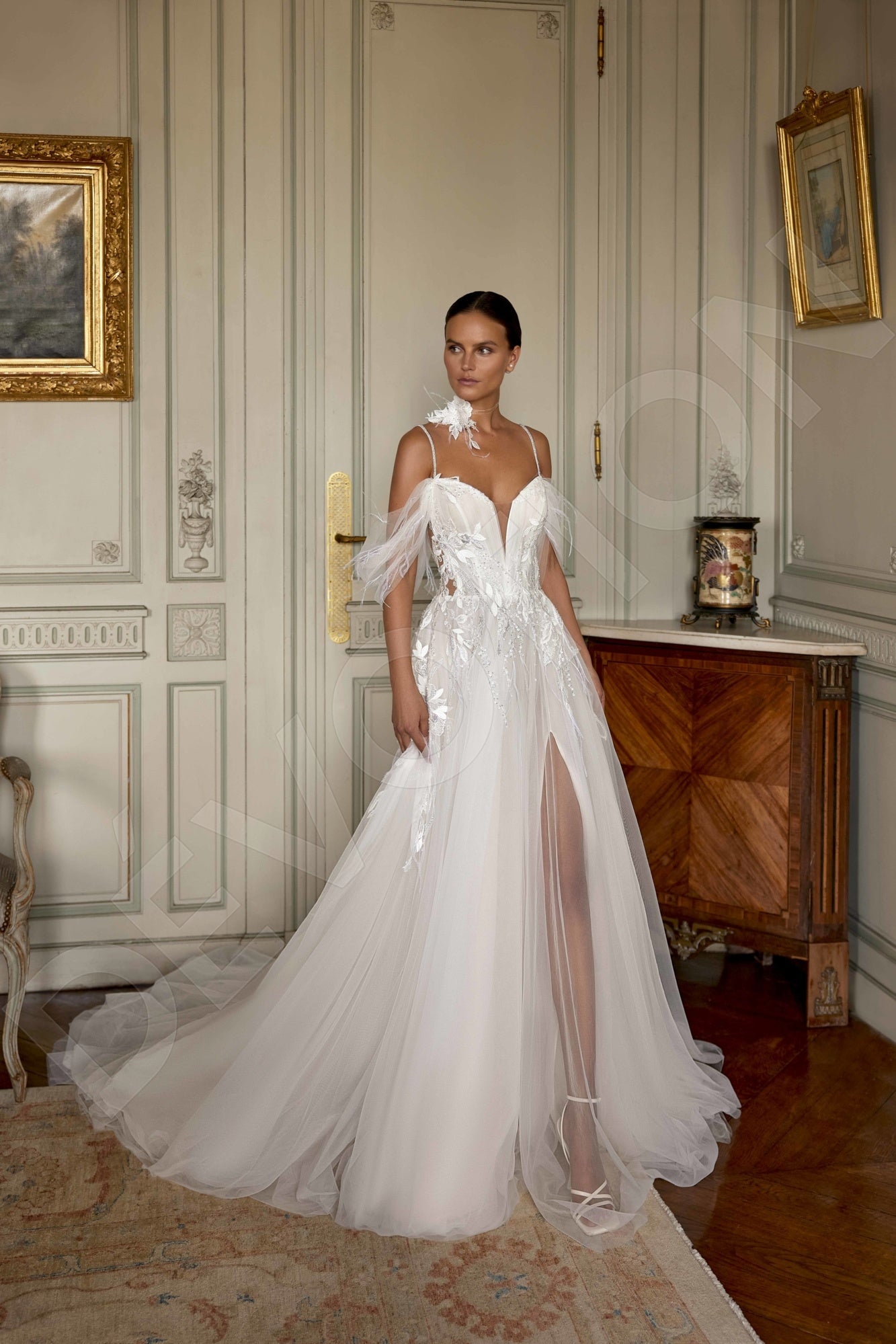 Angelia A-line Sweetheart Milk Wedding dress