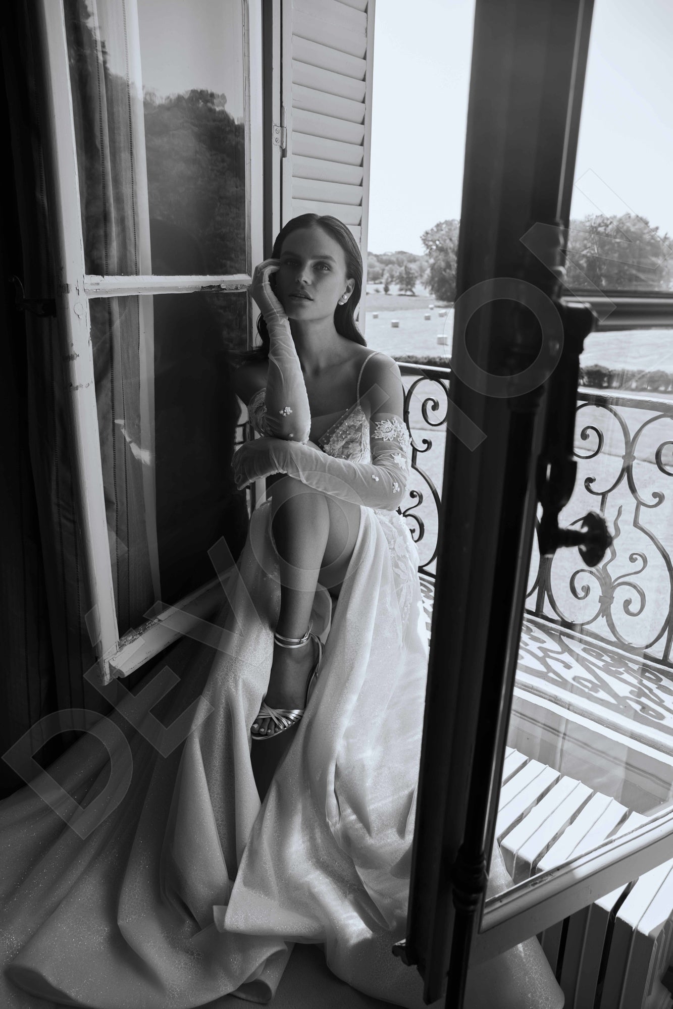 Dorinele A-line Illusion Ivory/Nude Wedding dress