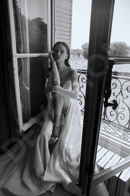Dorinele A-line Illusion Ivory/Nude Wedding dress