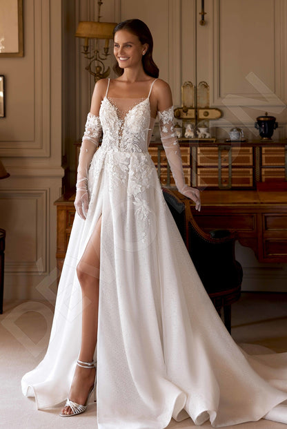 Dorinele A-line Illusion Ivory/Nude Wedding dress