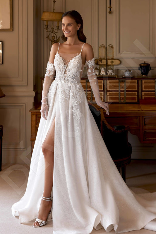 Dorinele A-line Illusion Ivory/Nude Wedding dress