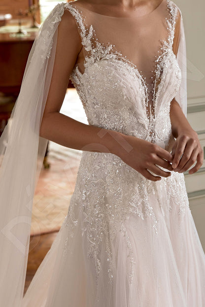 Ecle A-line Illusion Milk Wedding dress