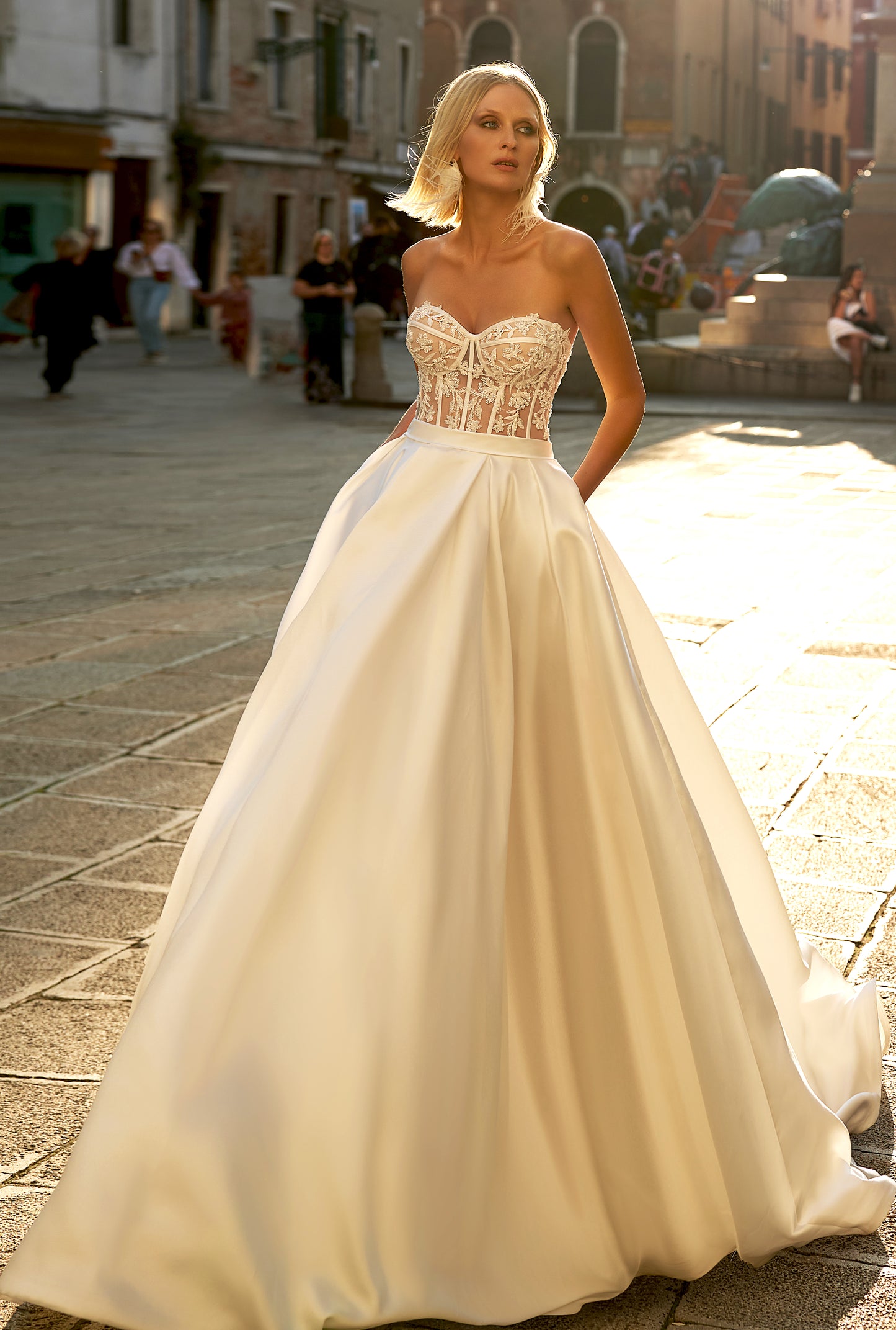 Marsela A-line Sweetheart Milk Wedding dress
