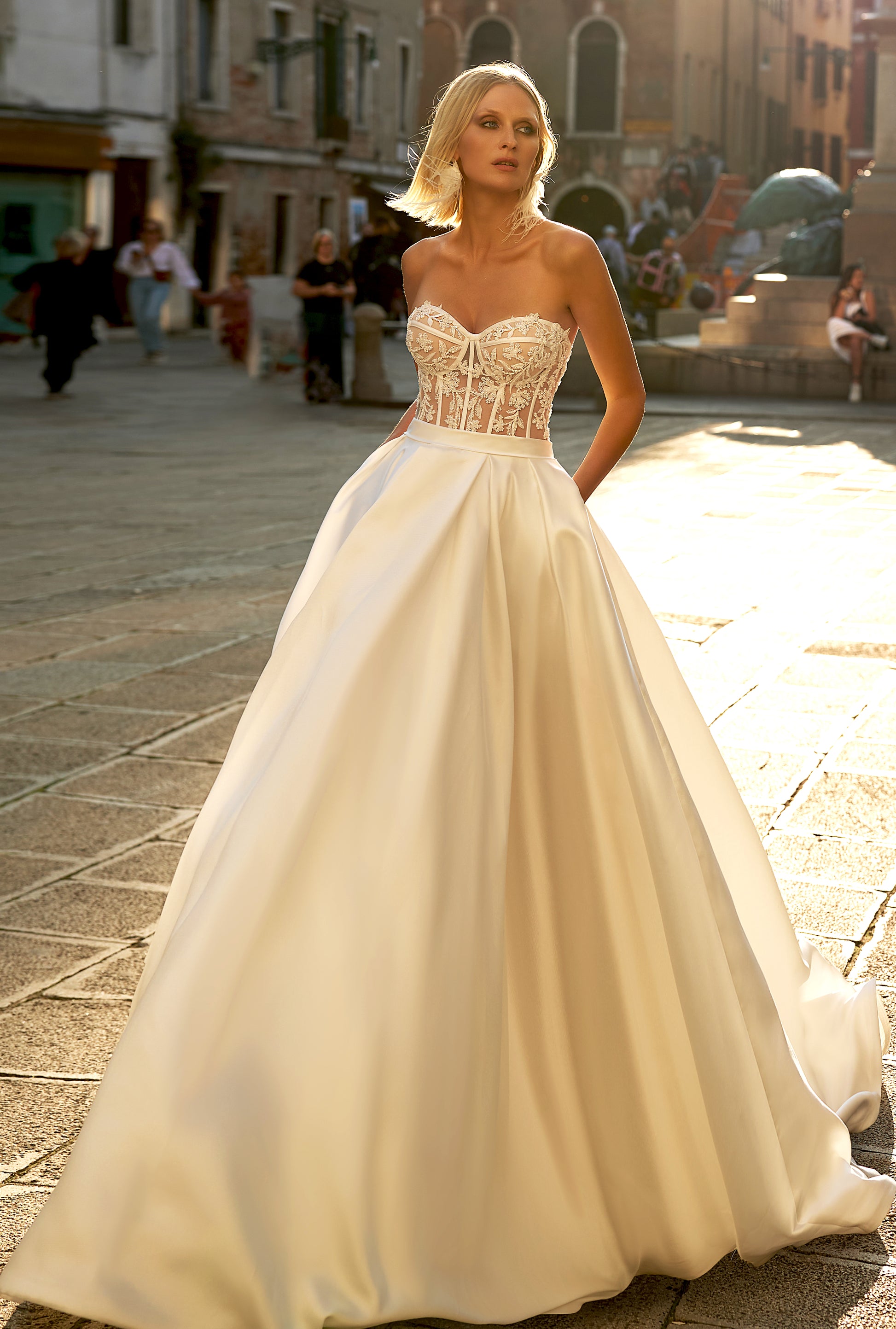 Marsela A-line Sweetheart Milk Wedding dress