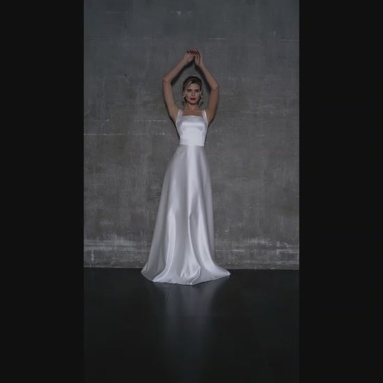 Dominique A-line Square Ivory Wedding dress