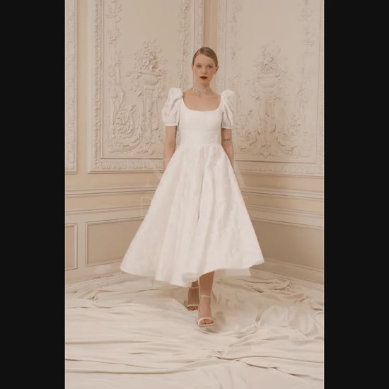 Catherine A-line Square Ivory Wedding dress