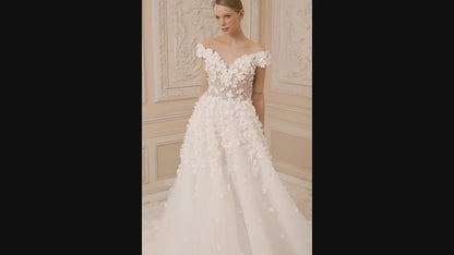 Hannah A-line Illusion Nude Ivory Wedding dress