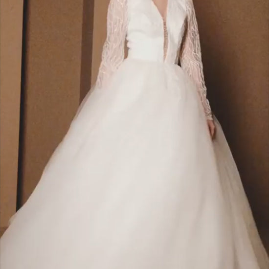 Wendie Princess/Ball Gown Illusion Milk Wedding dress