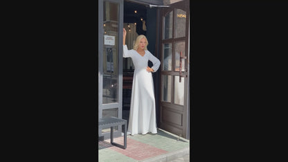Karissa A-line V-neck Whitemilk Wedding dress