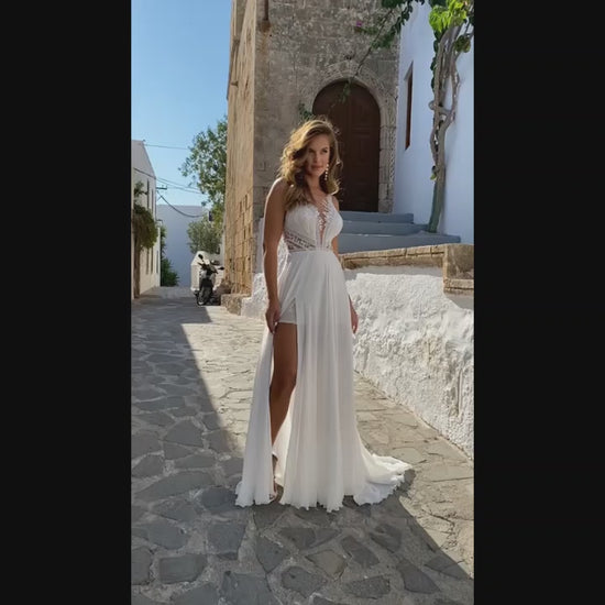 Siri A-line Illusion Milk Wedding dress