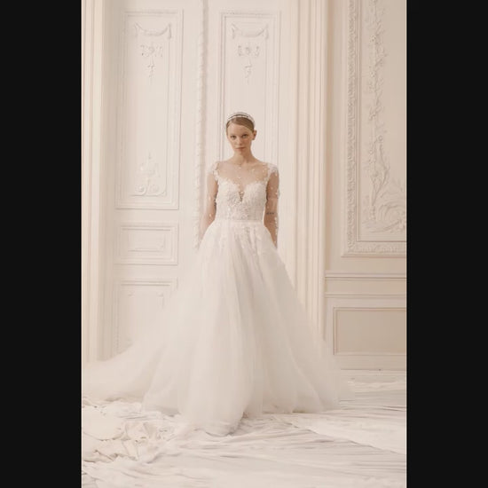Amy A-line Illusion Ivory Wedding dress