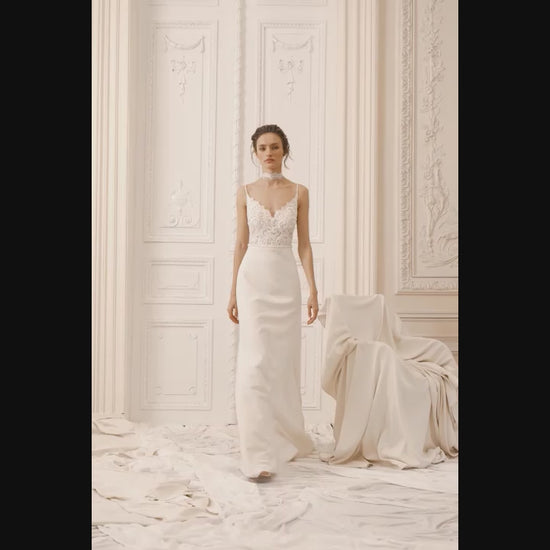Lucy Trumpet/Mermaid V-neck Ivory Wedding dress