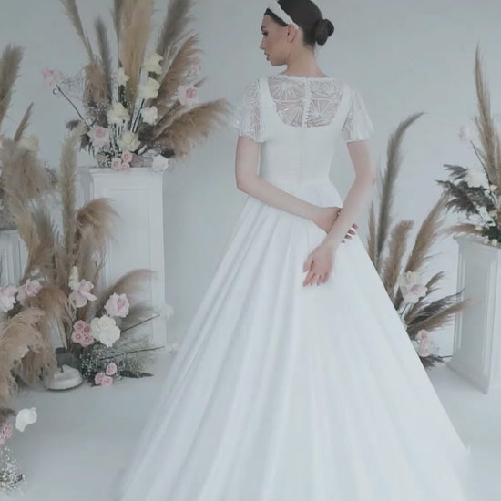 Vidalia A-line Scoop Lightivory Wedding dress