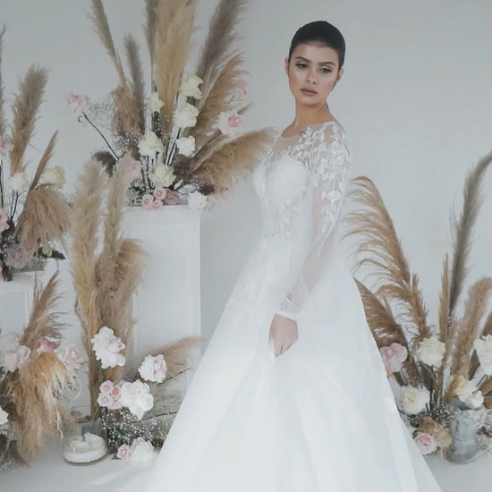 Suri A-line Jewel Ivory Wedding dress