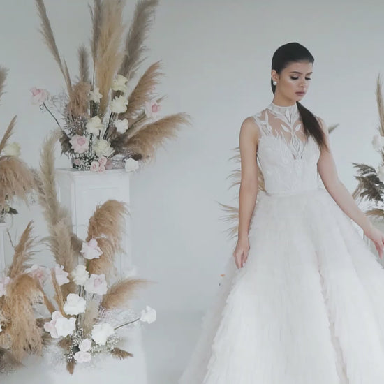 Kamari Princess/Ball Gown High neck Ivory Wedding dress