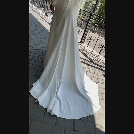 Nara Trumpet/Mermaid Boat/Bateau Whitemilk Wedding dress