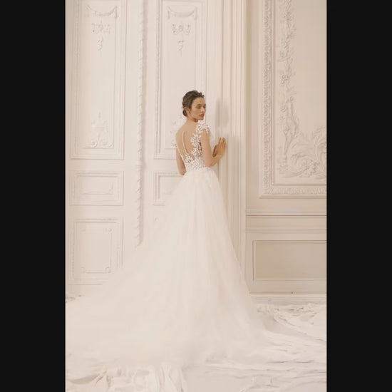 Judys A-line Illusion Nude Ivory Wedding dress