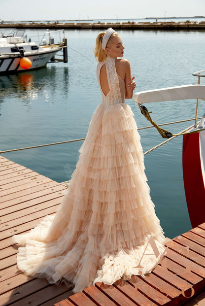 Connie Open back A-line Sleeveless Wedding Dress Back