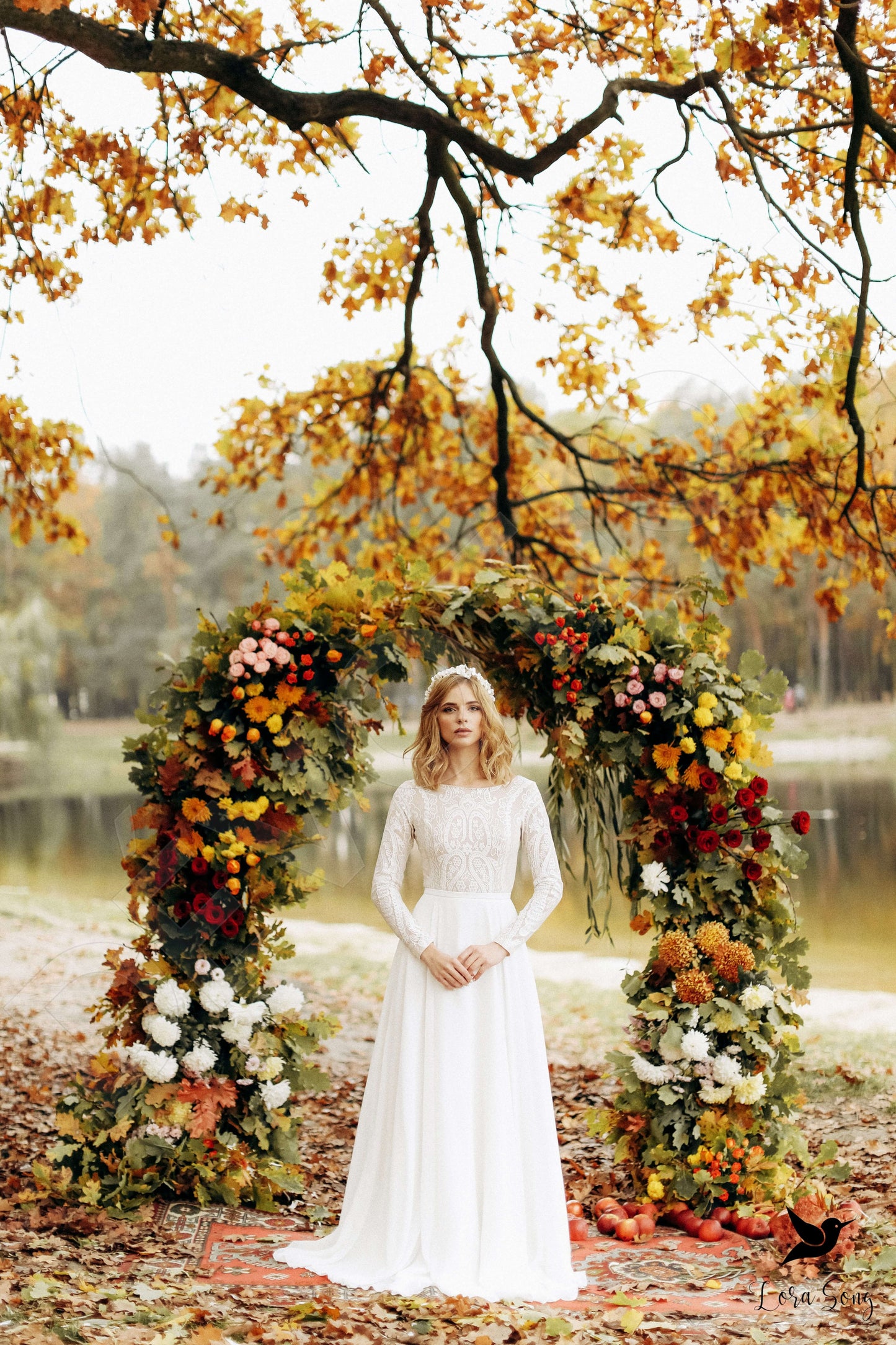 Avery Full back A-line Long sleeve Wedding Dress 12